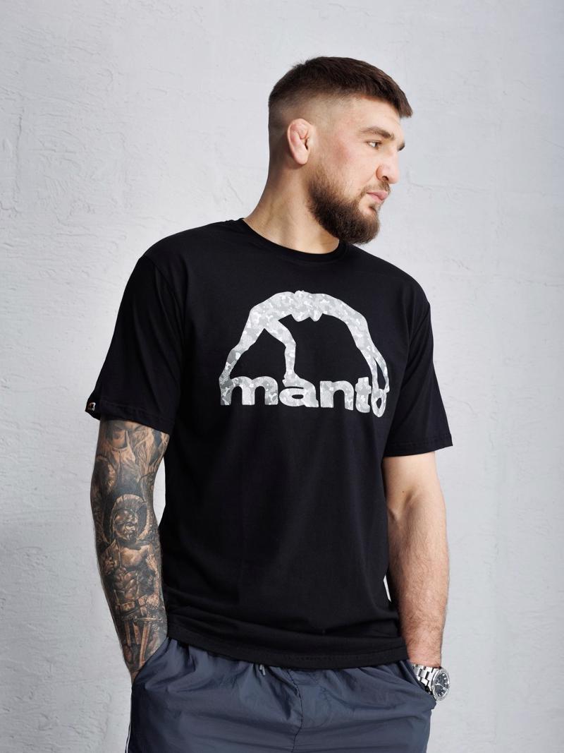 MANTO logo camo tshirt- black